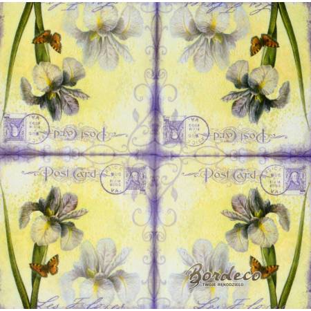 Serwetka decoupage firmy GOMAR irysy 33x33cm